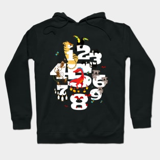 One, two, three animals for children Hoodie